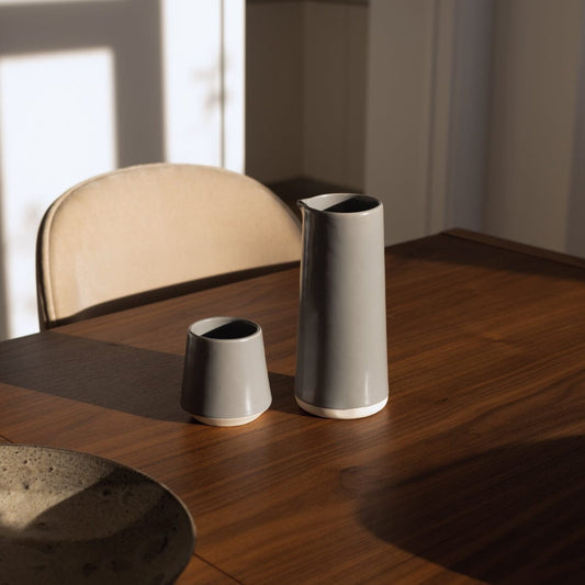 Carafe drinkware by Fable Home, shown in a dovegray finish. – #dovegray