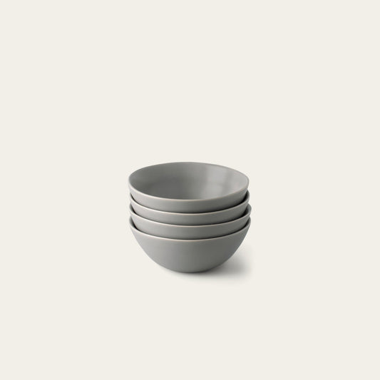 Dessert bowls dinnerware by Fable Home, shown in a dovegray finish. – #dovegray