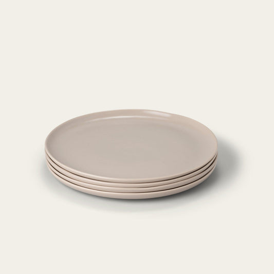 Dinner plates dinnerware by Fable Home, shown in a deserttaupe finish. – #deserttaupe