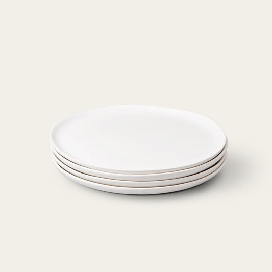 Dinner plates dinnerware by Fable Home, shown in a speckledwhite finish. – #speckledwhite