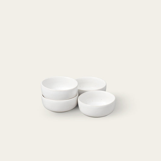 Everything bowls dinnerware by Fable Home, shown in a speckledwhite finish. – #speckledwhite
