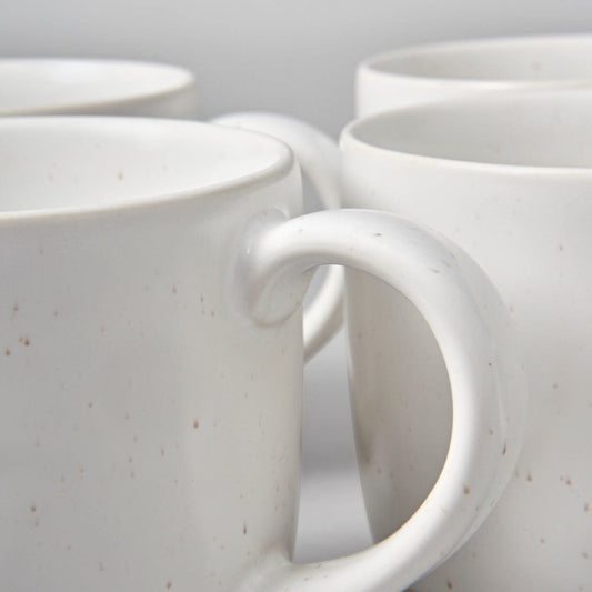Mugs dinnerware by Fable Home, shown in a speckledwhite finish. – #speckledwhite