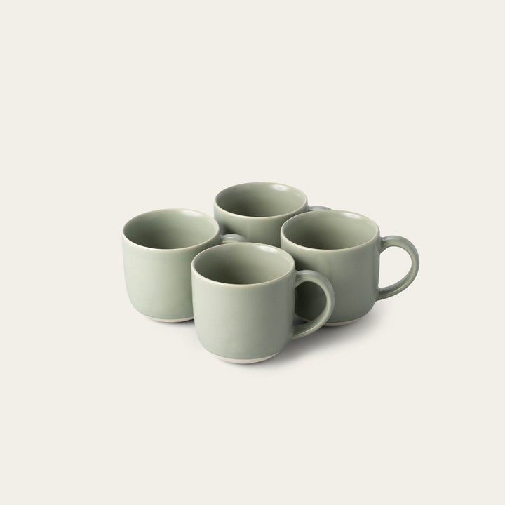 Mugs dinnerware by Fable Home, shown in a beachgrassgreen finish. – #beachgrassgreen
