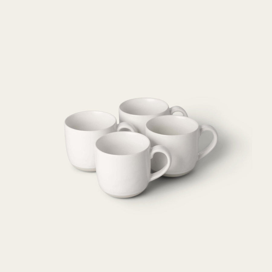 Mugs dinnerware by Fable Home, shown in a cloudwhite finish. – #cloudwhite