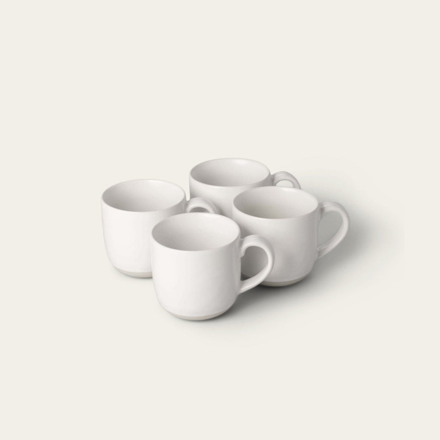 Mugs dinnerware by Fable Home, shown in a pearlwhite finish. – #pearlwhite
