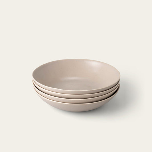 Pasta bowls dinnerware by Fable Home, shown in a deserttaupe finish. – #deserttaupe