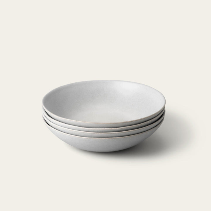 Pasta bowls dinnerware by Fable Home, shown in a speckledwhite finish. – #speckledwhite