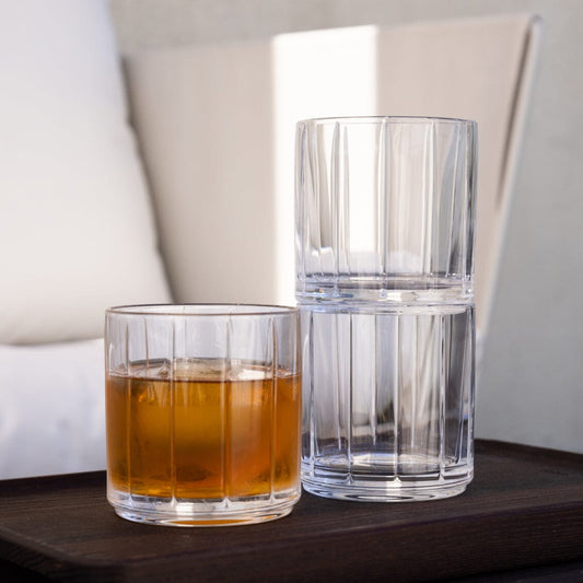 Rocks glasses glassware by Fable Home, shown in a clear finish. – #clear