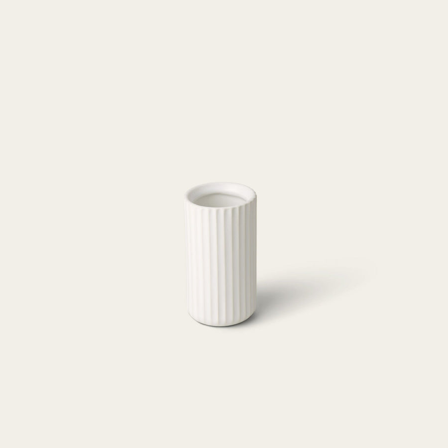 Short bud vase decor by Fable Home, shown in a cloudwhite finish. – #cloudwhite