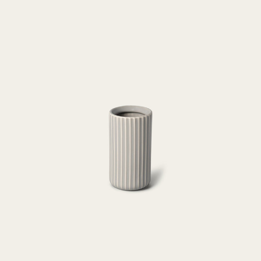 Short bud vase decor by Fable Home, shown in a dovegray finish. – #dovegray