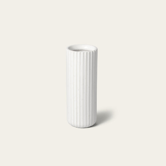 Tall bud vase decor by Fable Home, shown in a speckledwhite finish. – #speckledwhite