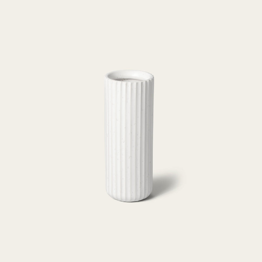 Tall bud vase decor by Fable Home, shown in a speckledwhite finish. – #speckledwhite