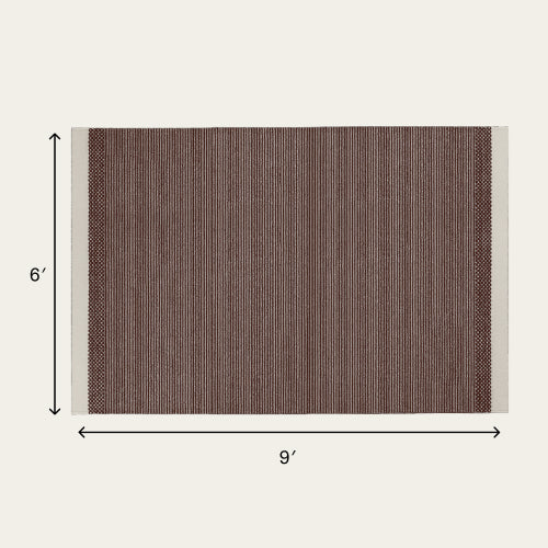 Linear Wool Rug - Burnt Sienna / Large - 6 x 9’ / Without Mat