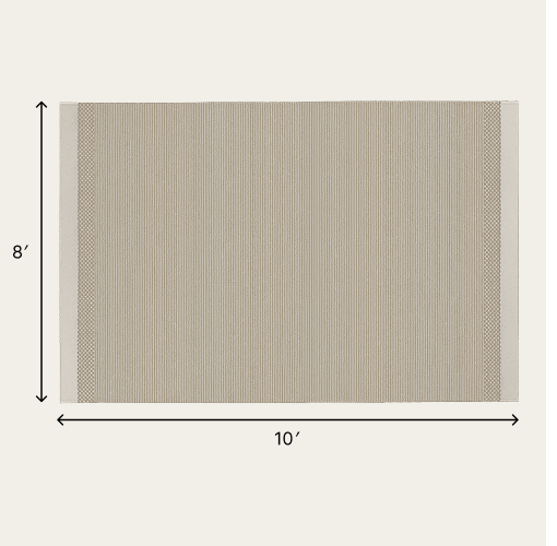 Linear Wool Rug - Coastal Cream / Extra Large - 8' x 10' / Without Mat