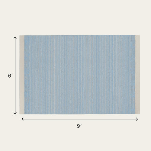 Linear Wool Rug - Dusk Blue / Large - 6 x 9’ / Without Mat