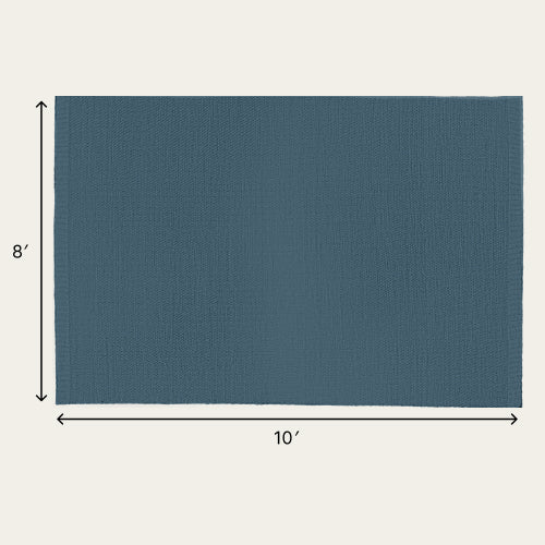 Wool Rug - Seaside Blue / Extra Large - 8' x 10' / Without Mat