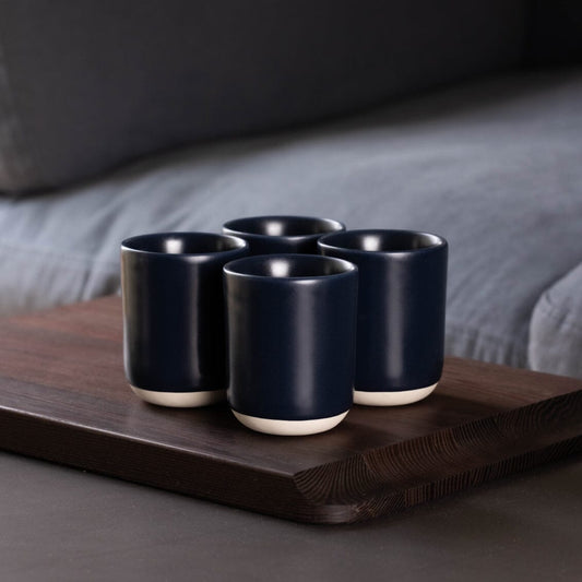 Cappuccino cups drinkware by Fable Home, shown in a midnightblue finish. – #midnightblue