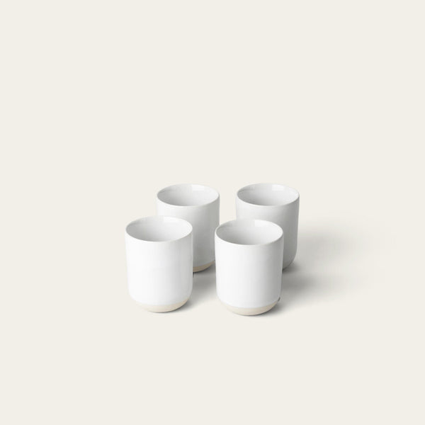 Cappuccino cups drinkware by Fable Home, shown in a pearlwhite finish. – #pearlwhite