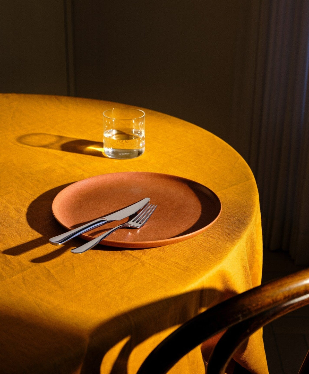Complete Dinnerware Set by Fable Home, shown in Canyon Clay.