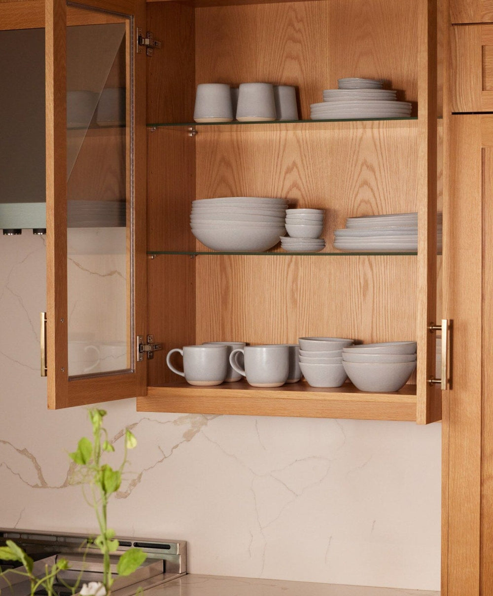 Complete Dinnerware Set by Fable Home, shown in Stone Blue.