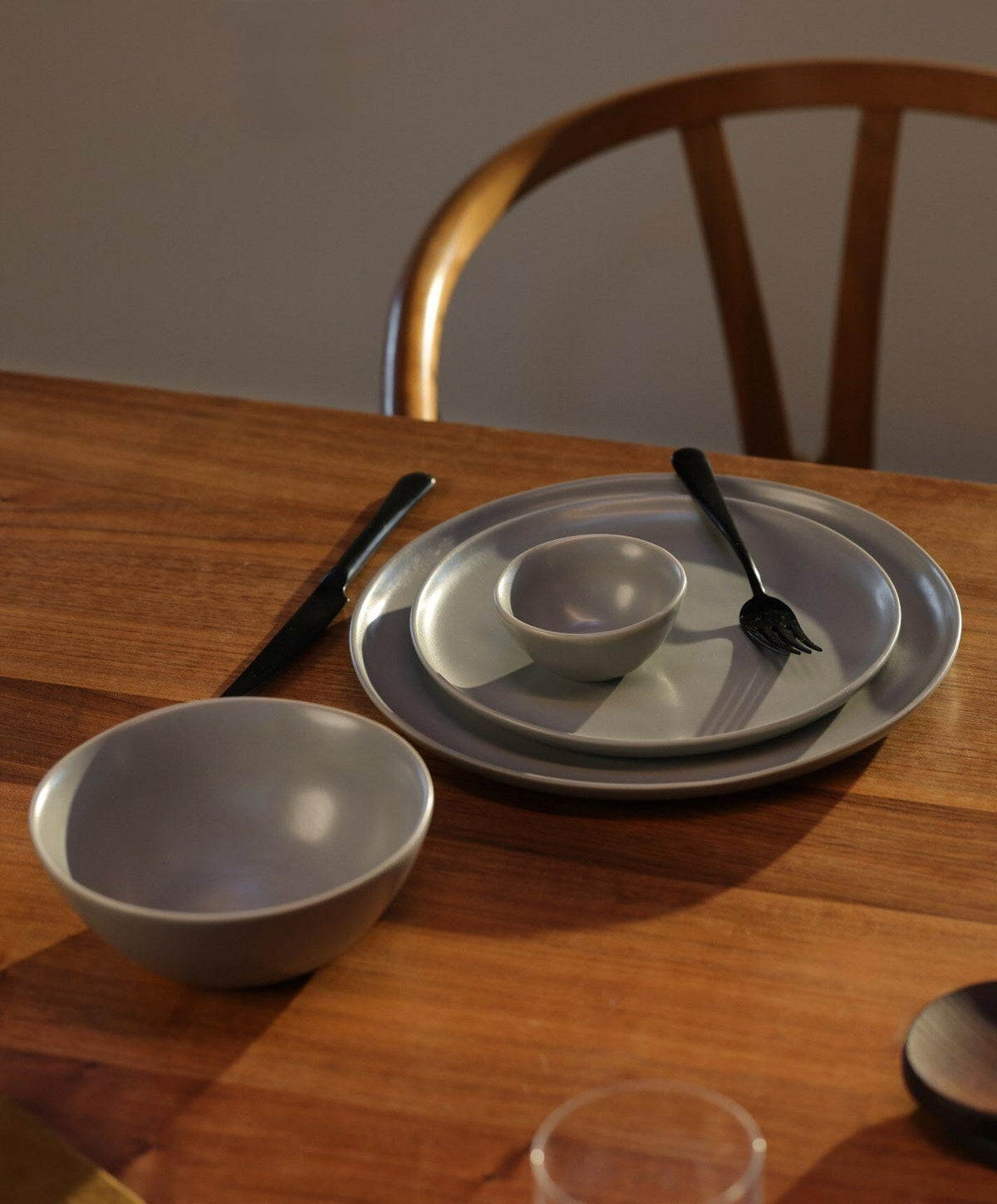 Everyday Dinnerware Set by Fable Home, shown in Dove Gray.