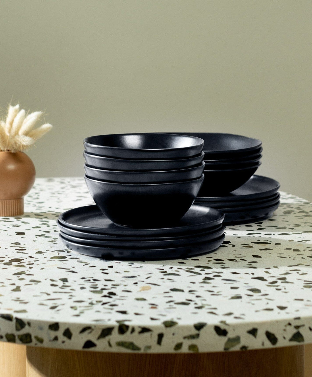 Everyday Dinnerware Set by Fable Home, shown in Midnight Blue.
