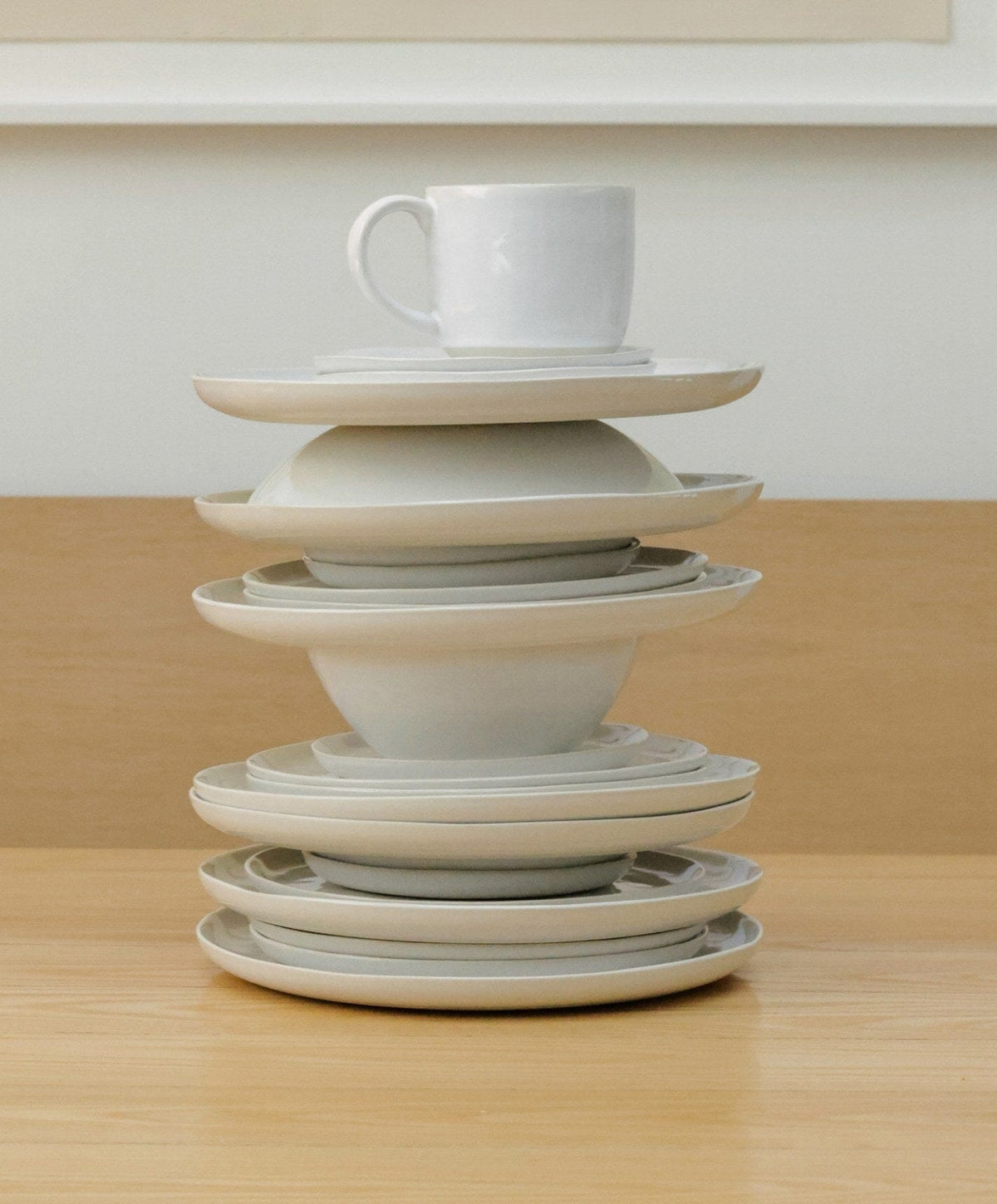 Everyday Dinnerware Set by Fable Home, shown in Pearl White.