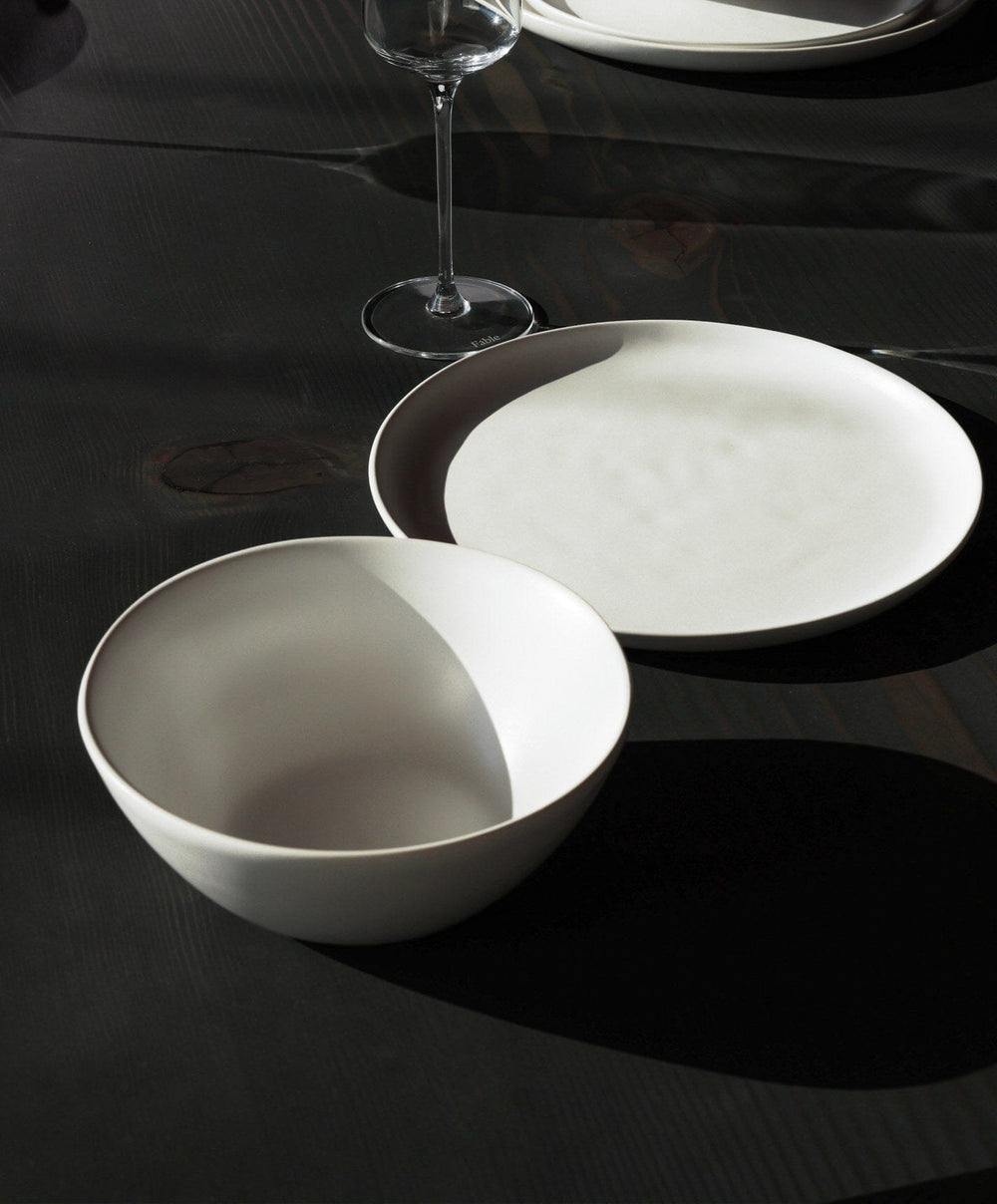 Everyday Dinnerware Set by Fable Home, shown in Cloud White.