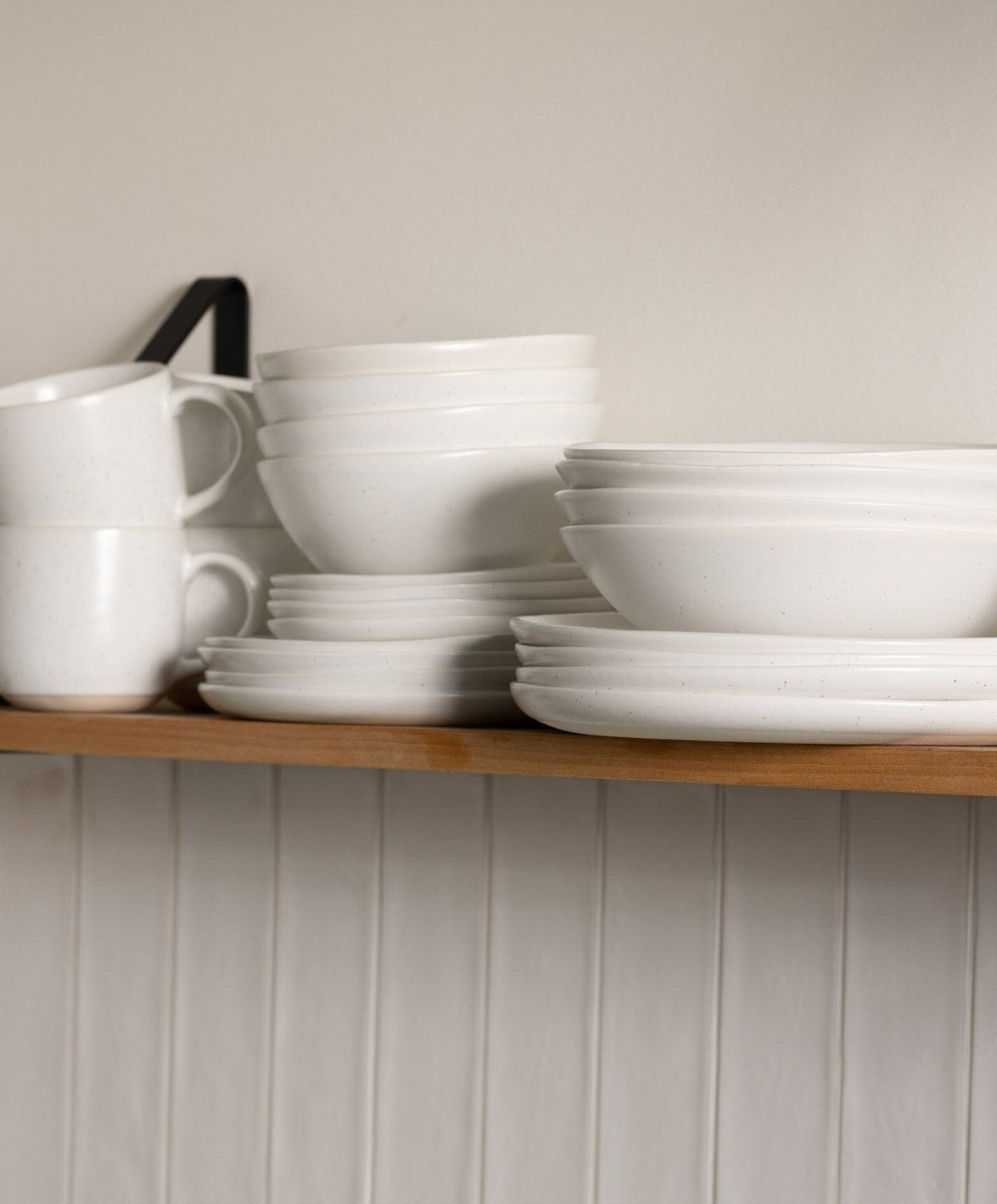 Everyday Dinnerware Set by Fable Home, shown in Speckled White.