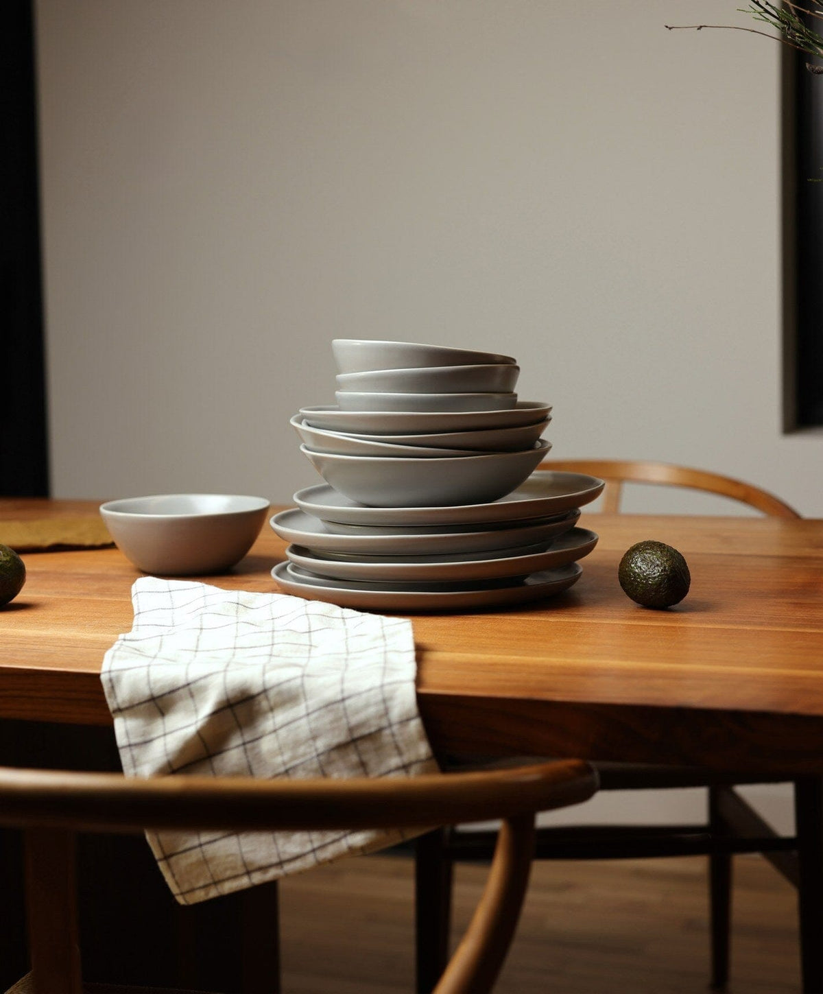 Everyday Dinnerware Set by Fable Home, shown in Dove Gray.