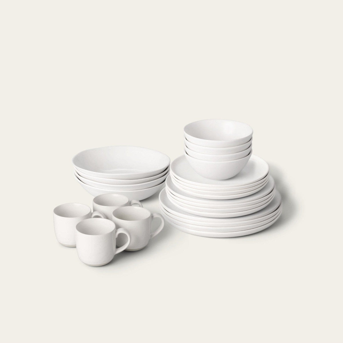 Everyday Dinnerware Set by Fable Home, shown in Cloud White.