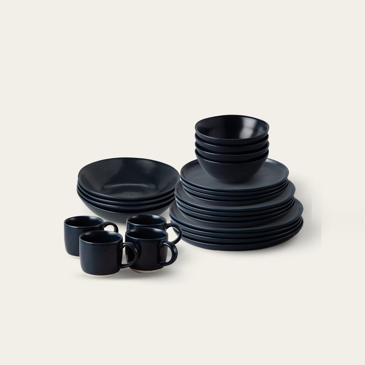 Everyday Dinnerware Set by Fable Home, shown in Midnight Blue.