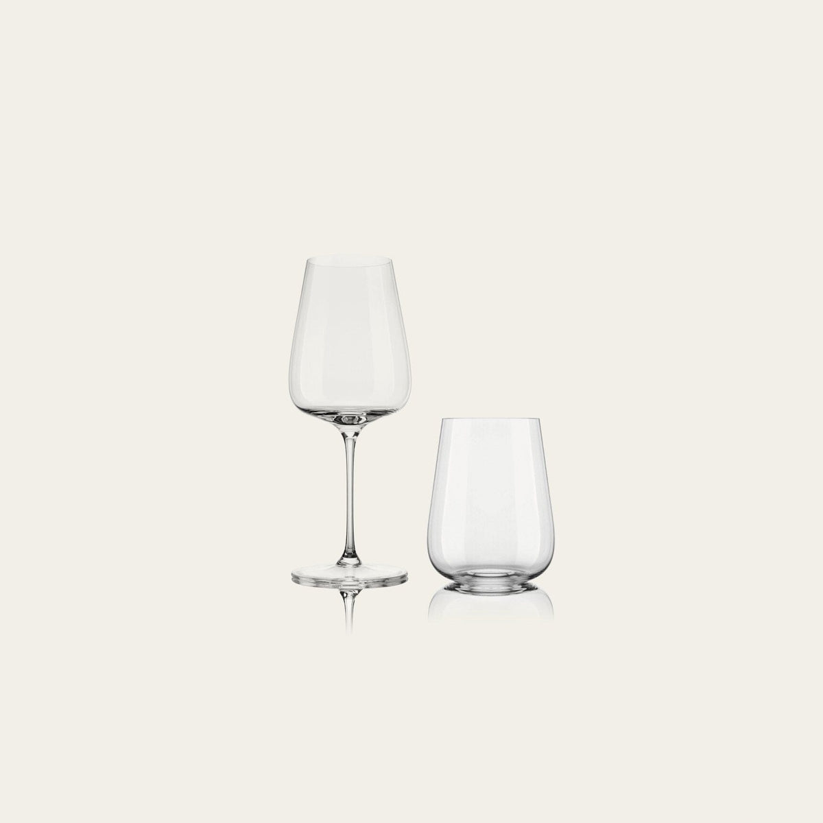 Everyday Wine Set by Fable Home, shown in Clear.