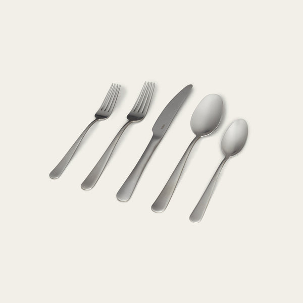 Flatware set flatware by Fable Home, shown in a mattesilver finish. – #mattesilver