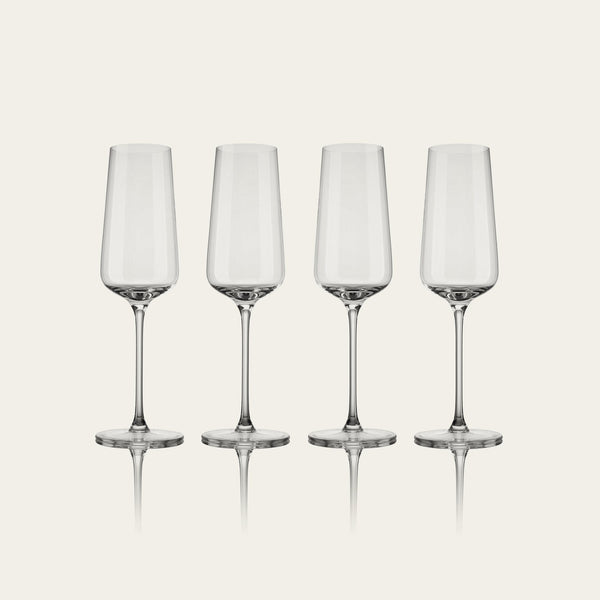Flute glasses glassware by Fable Home, shown in a clear finish. – #clear