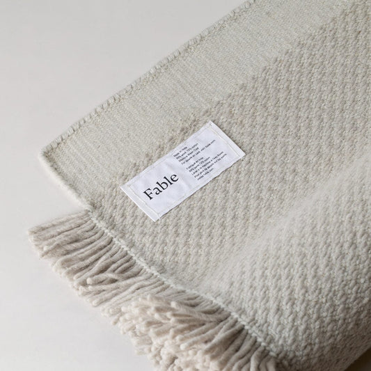 Textile product with 'Fable' label on a light background #foggray