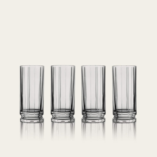 Highball glasses glassware by Fable Home, shown in a smokegray finish. – #smokegray