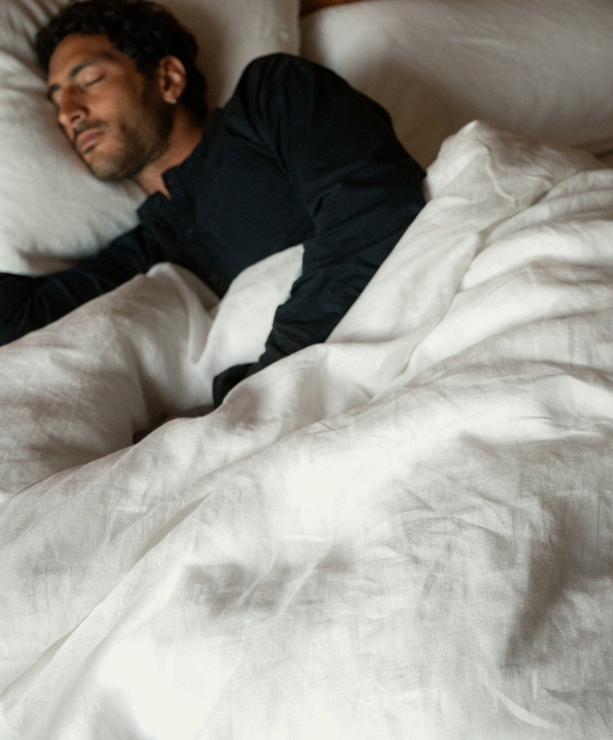 Linen Complete Bed Set by Fable Home, shown in Shell White.