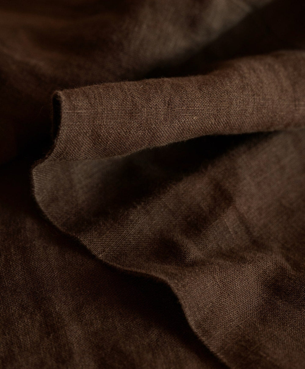 Linen Duvet Cover by Fable Home, shown in Walnut Brown.
