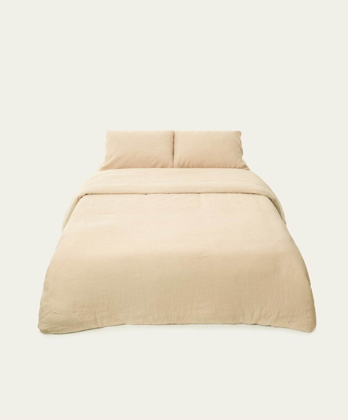 Linen Duvet Cover by Fable Home, shown in Birch Sand.