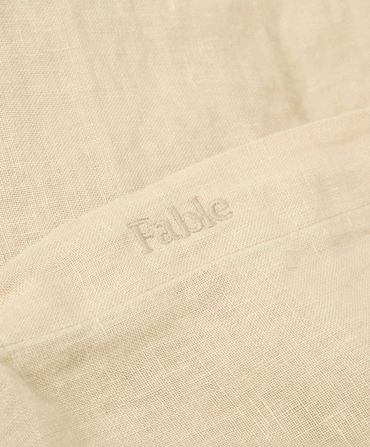 Linen Duvet Cover by Fable Home, shown in Birch Sand.