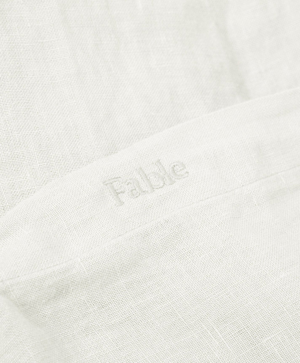 Linen Duvet Cover by Fable Home, shown in Shell White.
