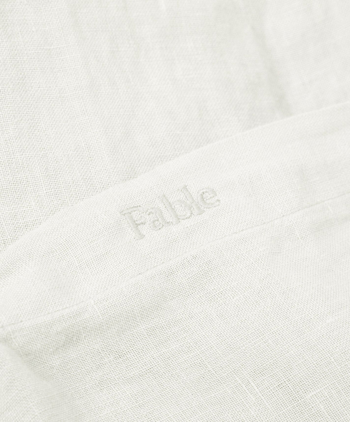 Linen Duvet Cover by Fable Home, shown in Shell White.