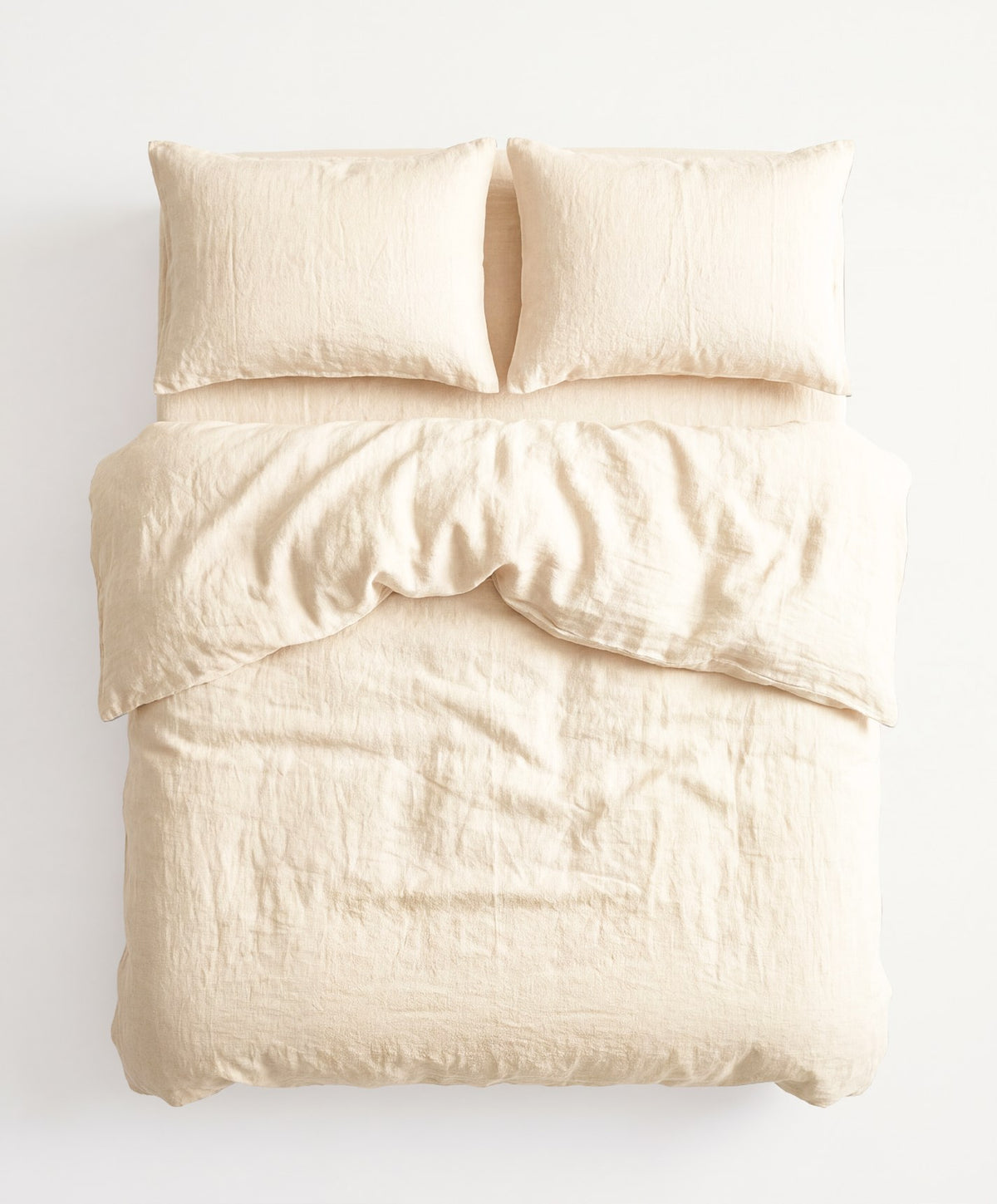 Linen Duvet Cover by Fable Home, shown in Birch Sand.