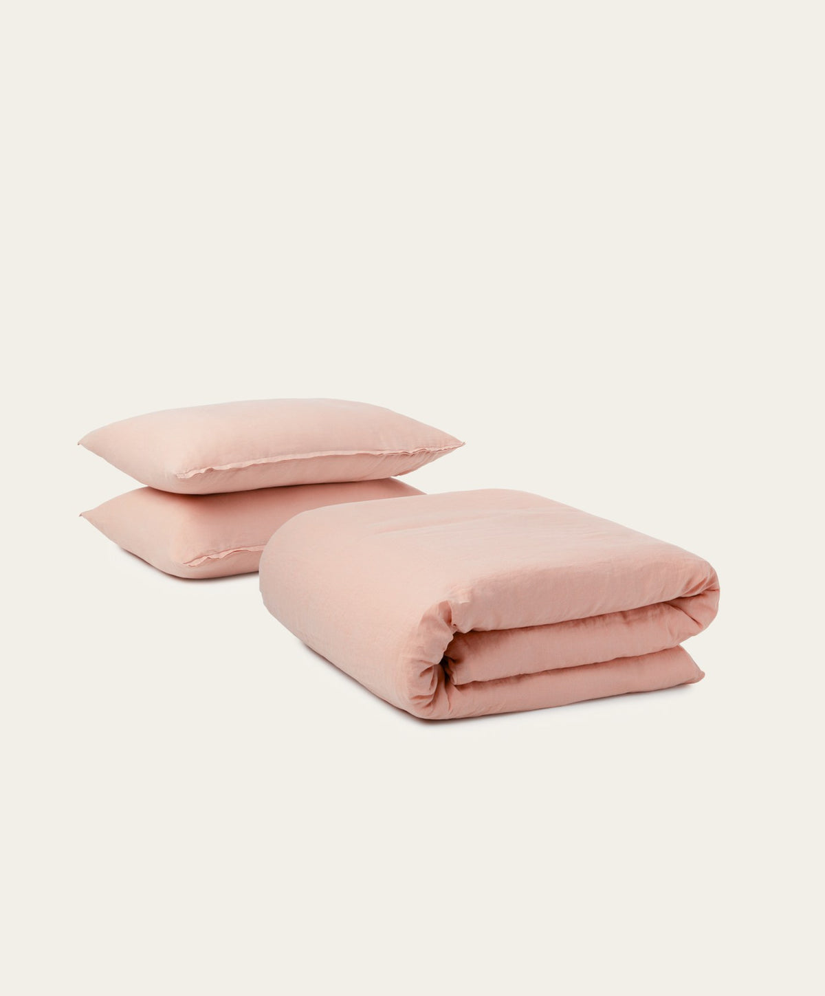 Linen Duvet Set by Fable Home, shown in Autumn Rose.
