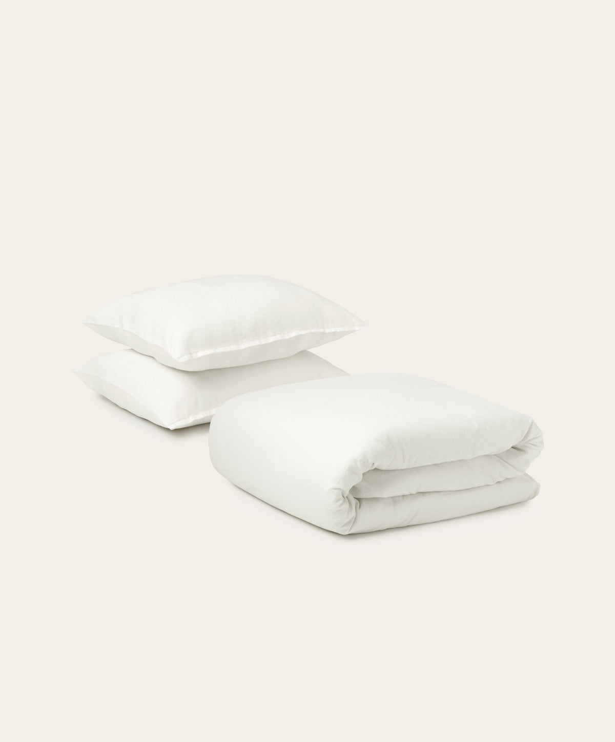 Linen Duvet Set by Fable Home, shown in Shell White.
