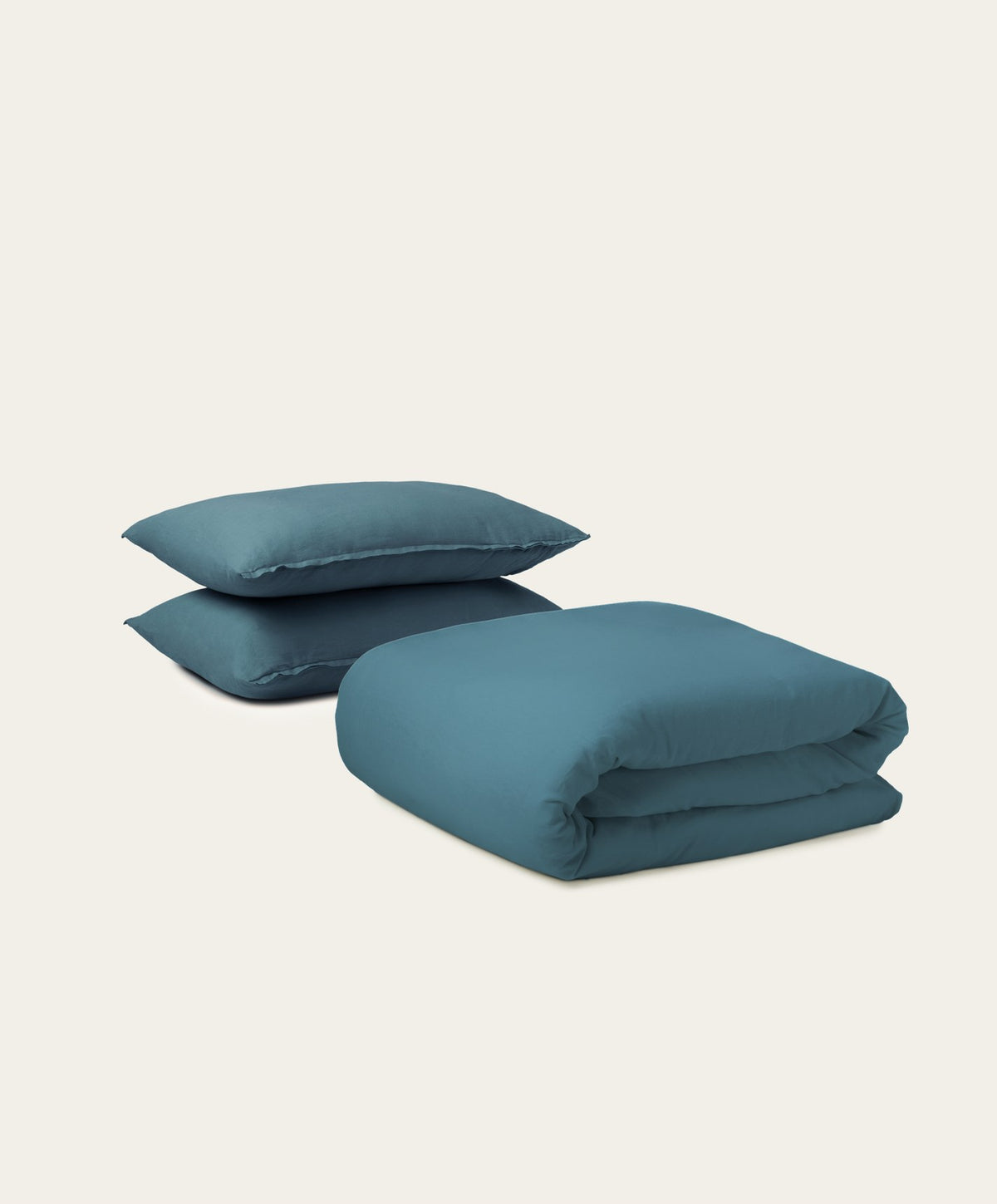 Linen Duvet Set by Fable Home, shown in Storm Blue.