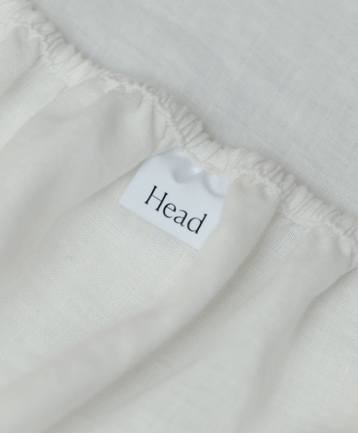 Linen Fitted Sheet by Fable Home, shown in Shell White.