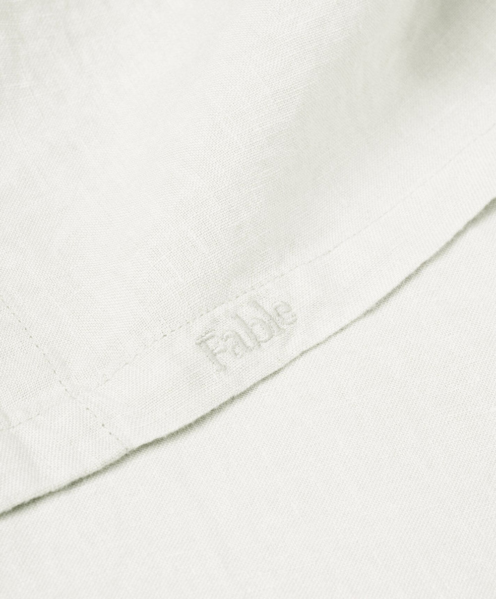 Linen Flat Sheet by Fable Home, shown in Shell White.