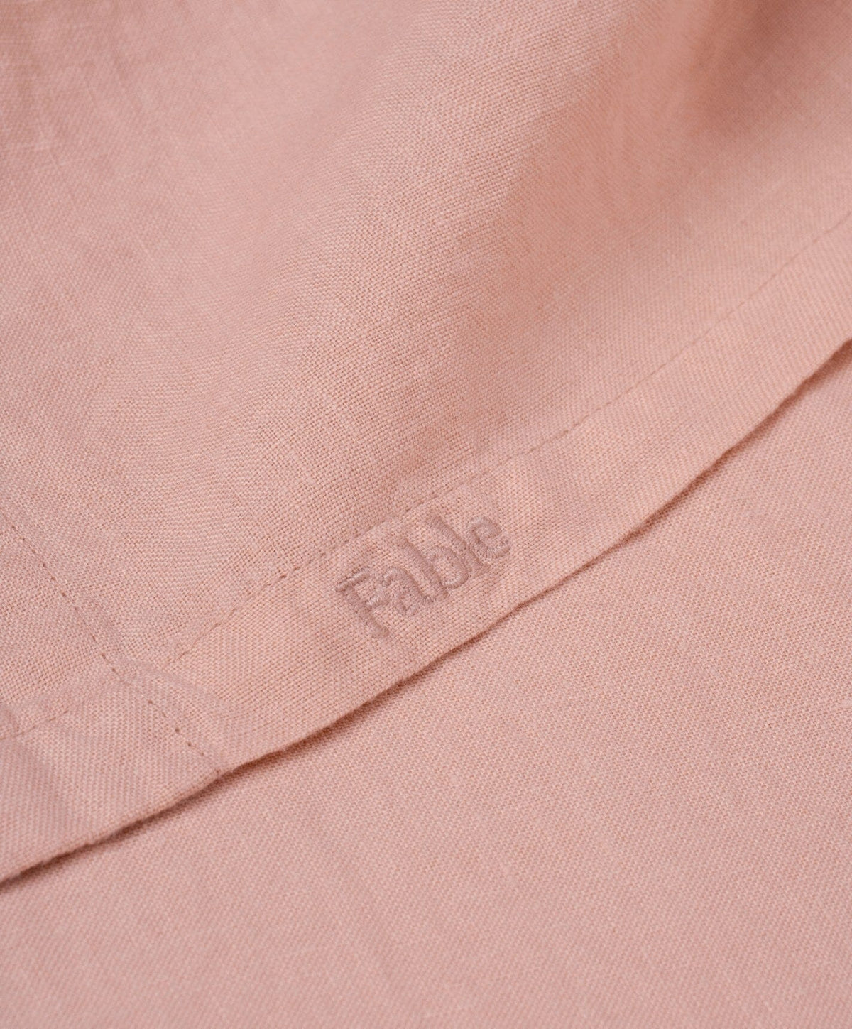 Linen Flat Sheet by Fable Home, shown in Autumn Rose.